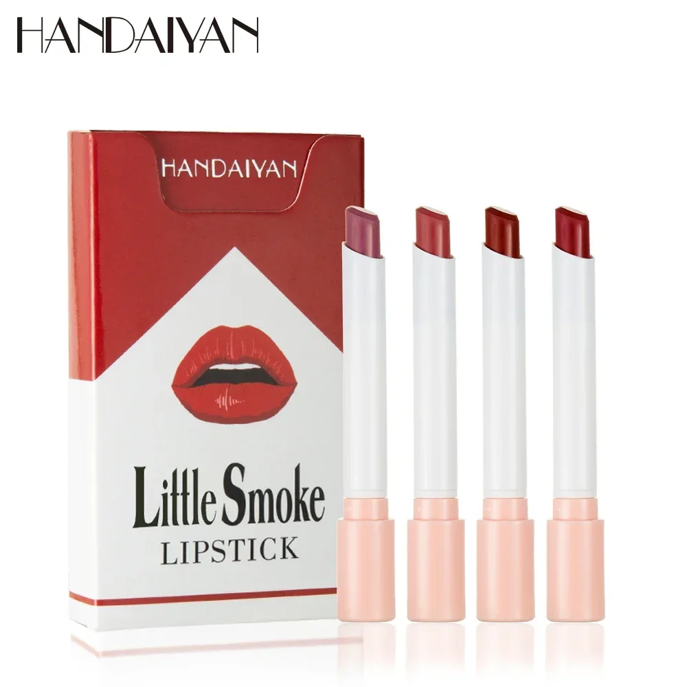 Handaiyan Velvet Matte Lipstick 4pcs/Set Small Cigarette Shaped Long-Lasting Fade-Resistant Lipsticks
