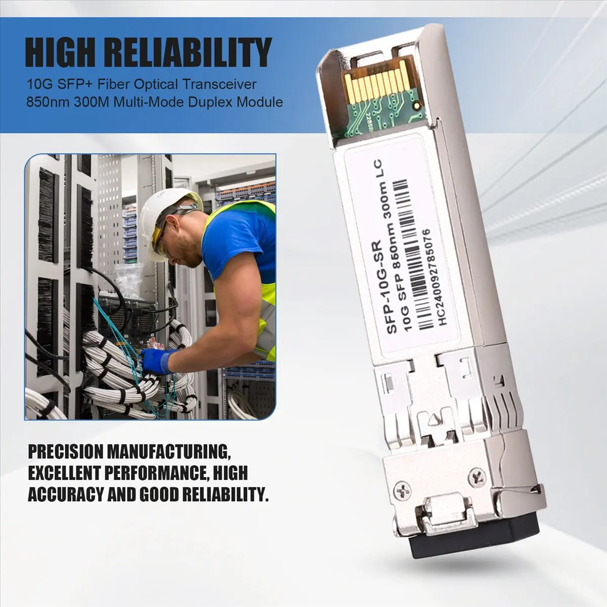 A003 10G + Fiber Optical Transceiver Module 850nm 300M Multi-Mode Duplex LC 10 Gigabit DDM for Switch