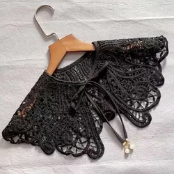 Free Size Lace Fake Collar Shawl For Women Adjustable Artifact Collar Black White Fake Collars Exterior Decoration Accessories