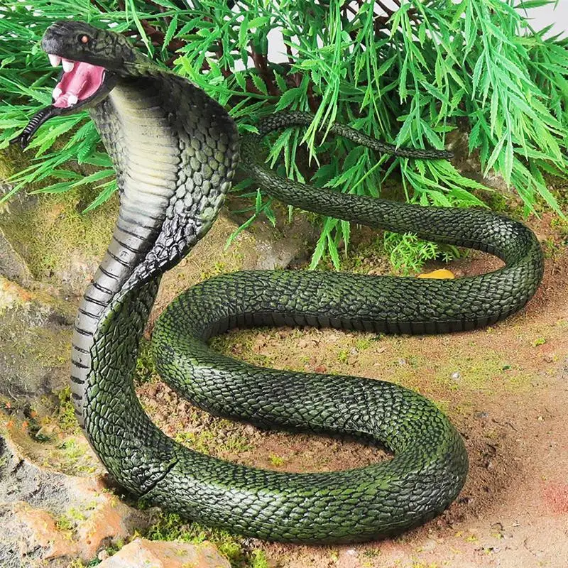 Cobra Speelgoed Effen Cobra Slang Beeldje Grappig Lastig Speelgoed Halloween Rekwisieten Hilarische Prank Joke Stuff Safari Dier Figuur voor Kinderen