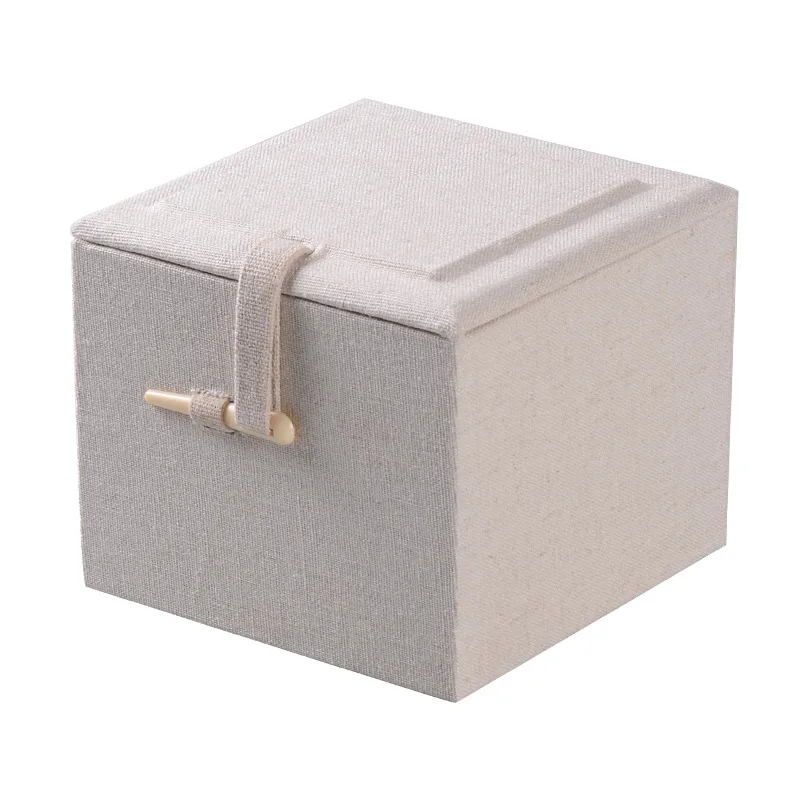 Beige Linen Packaging Box, Cotton Gift, Plain Atmosphere, Multi-size Gift Box