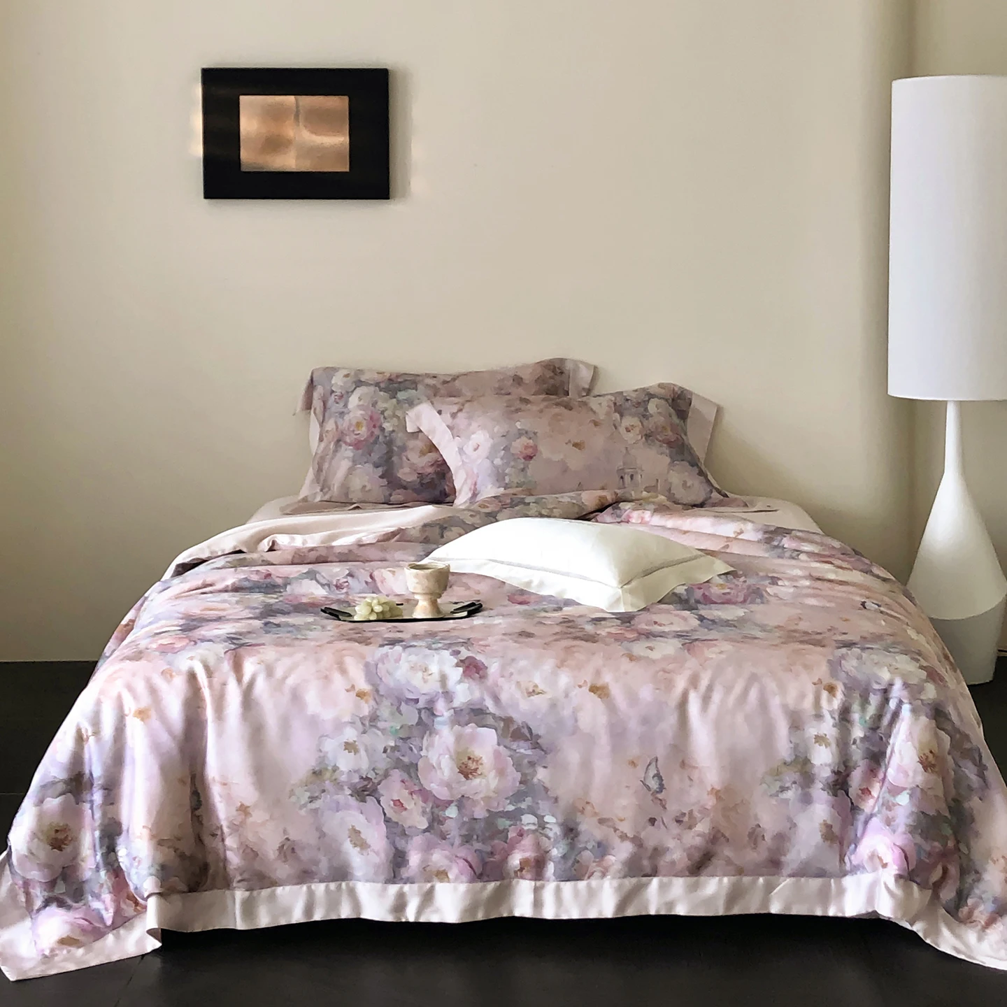 800TC Lyocell Soft Silky Cooling Summer Bedding Set Flowers Prints Luxury Duvet Cover Set Flat/Fitted Bed Sheet Pillowcases 4Pcs