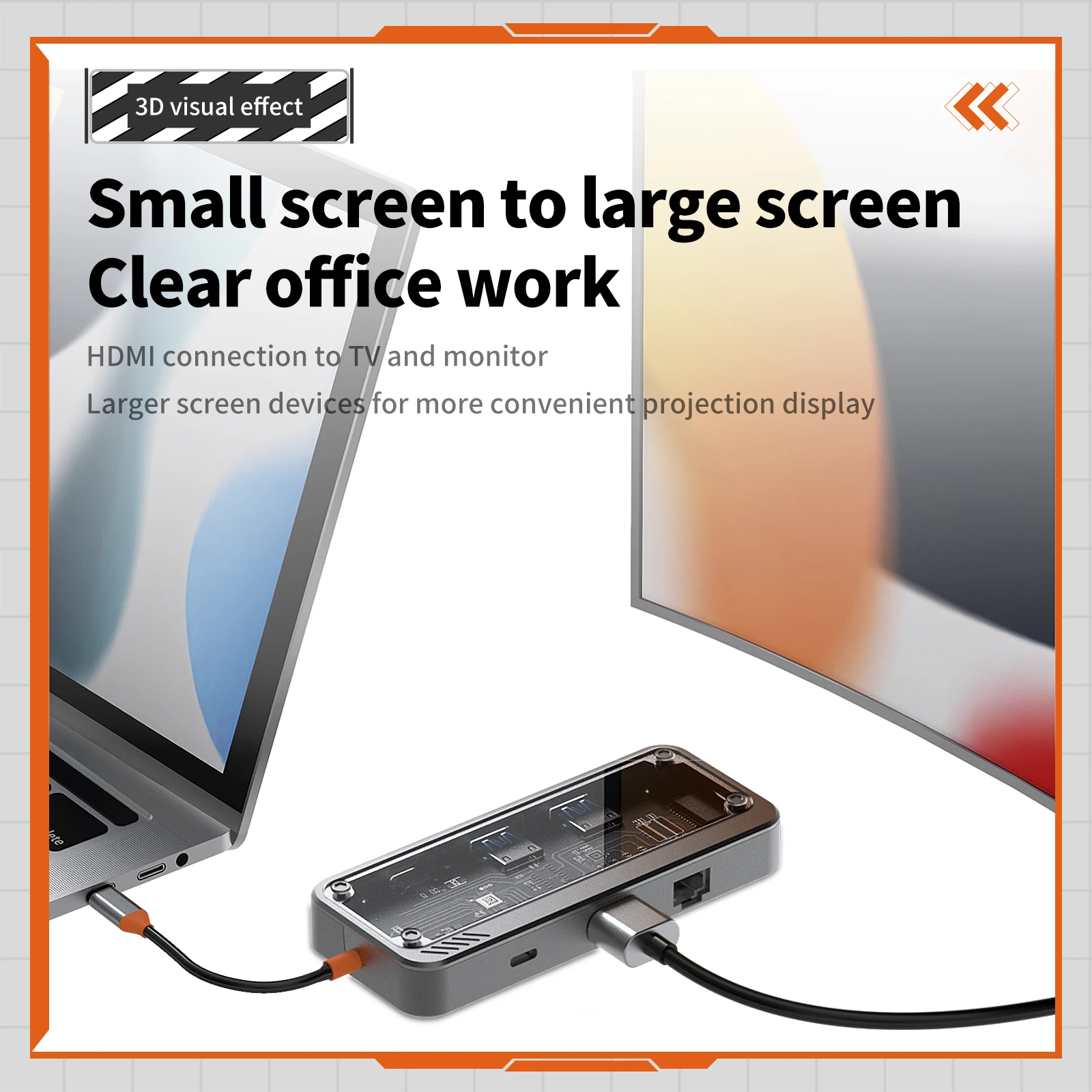 USB C Docking Station Type C To RJ45 Ethernet Hub PD100W Power Delivery USB 3.0 Port Adapter for Laptop Macbook Pro Tablet PC