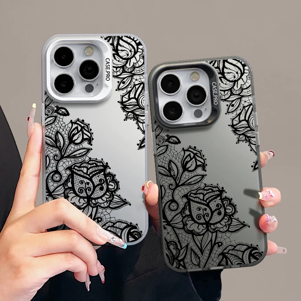 Luxuriöse Spitzenblumen-Hülle für iPhone 16 17 15 Pro Max Hüllen iPhone 17 11 12 13 ProMax 14 15 16e Plus 8 XS XR Stoßfeste IMD-Hülle – Detail 5