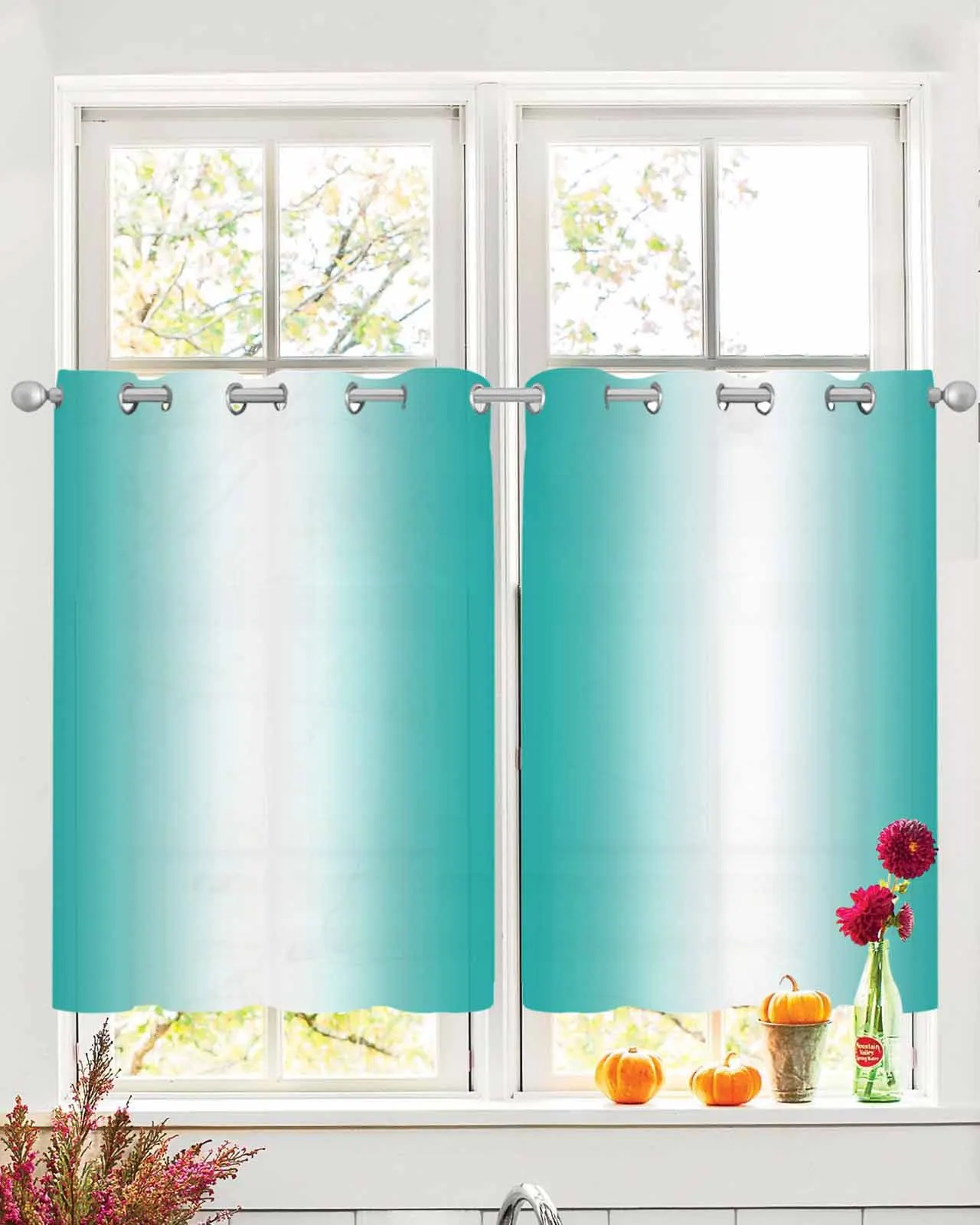 

Водная утка, зеленые, белые градиентные прозрачные шторы для гостиной, окна, прозрачная вуаль, тюлевая занавеска, шторы Cortinas, домашний декор