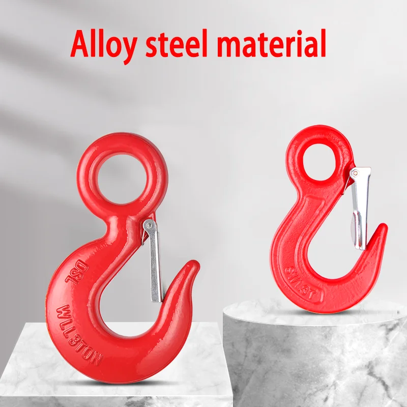 Crane Lifting Hooks Hanger High Strength Crane Swing Hook G80 Alloy Steel Forging Hook Eye Hoist Slip Hook with Latch Shackle