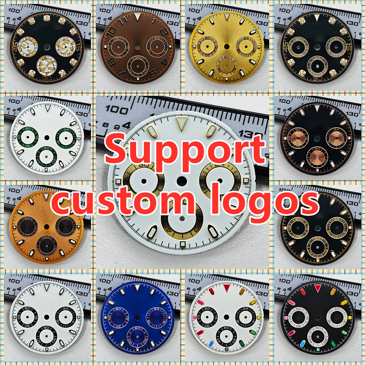 29mm VK63 dial luminous dial panda dial suitable for 39mm case quartz watch VK63 movement watch replacement accessories