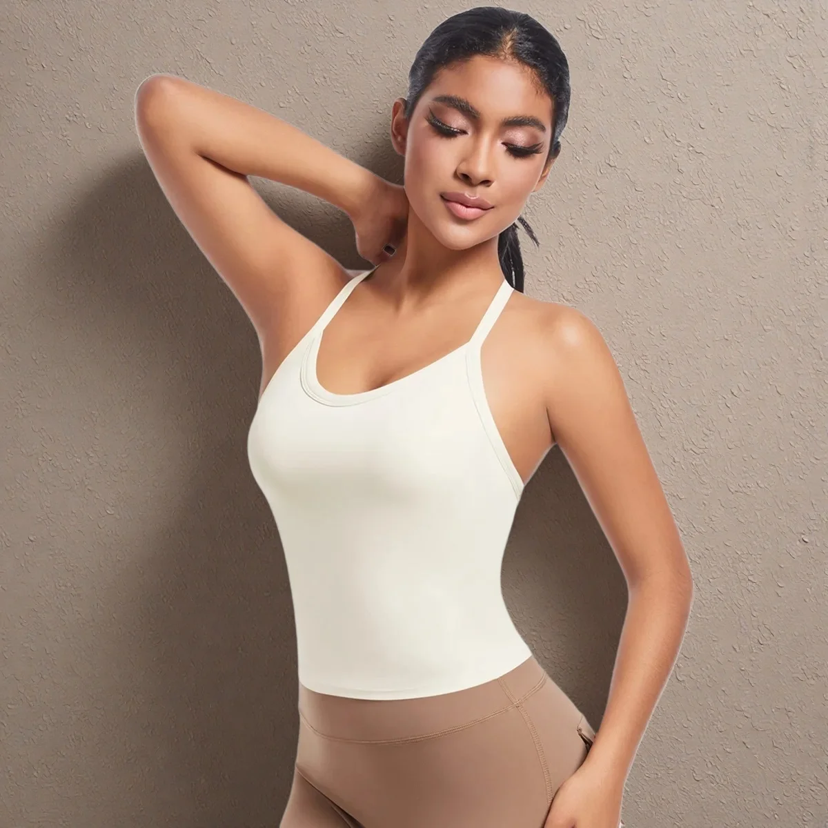 Women's Cross Back Yoga Sports Bra Breathable Shockproof Padded Crop Top Gym Running Workout Activewear Fitness Tank