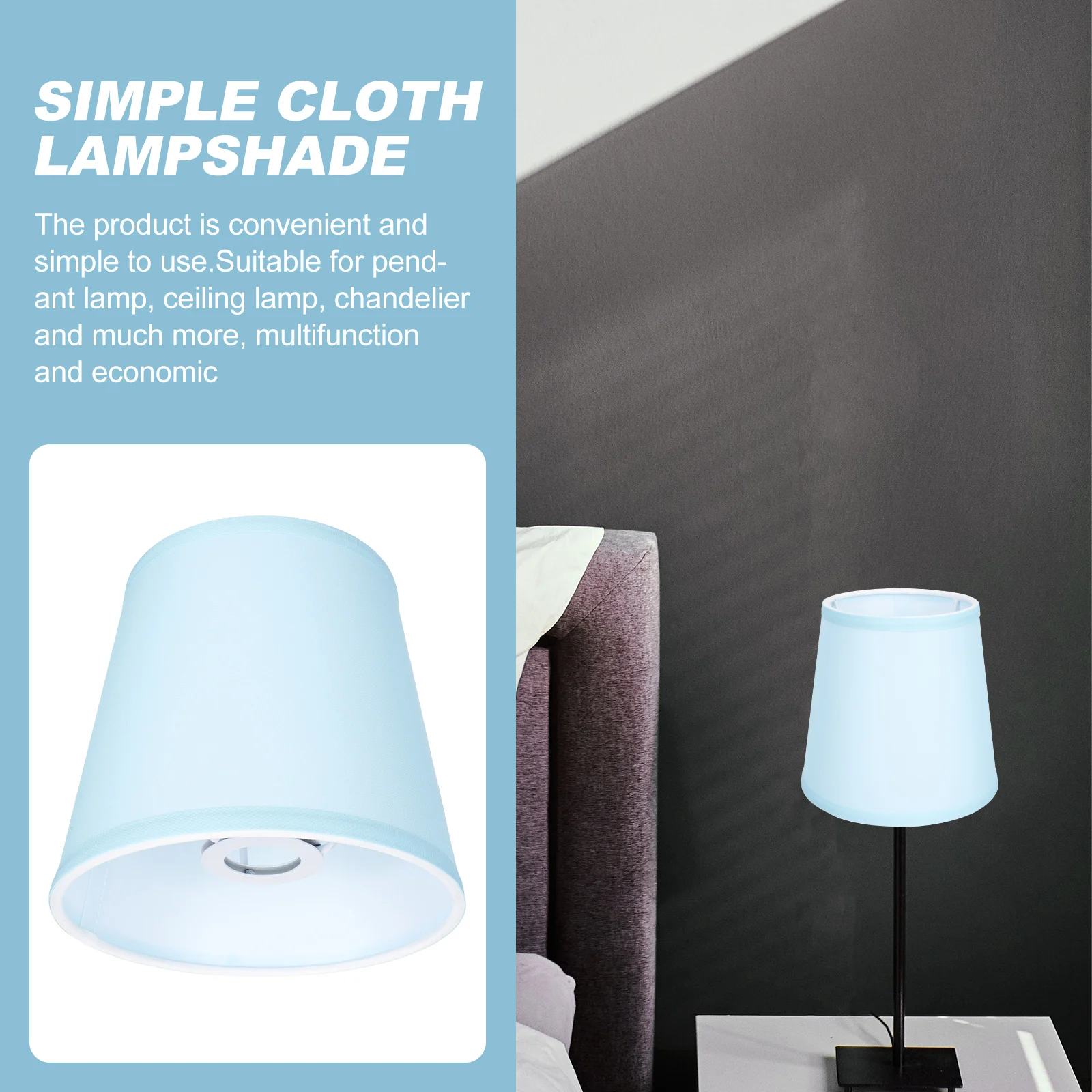 

Durable Shade Simple Cloth Lampshade for Pendant Lamp E14 Wall Lamp Dust Neat Clean Long Lasting