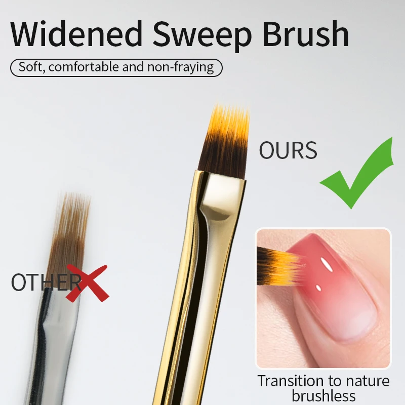 RSNAIL Nail Brush DIY Gradient Nail Art Painting Pen Transparent Acrylic Sweeping Brushes Drawing Manicure Nail Tool Accessories