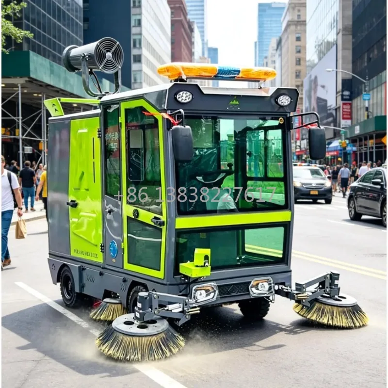 Road Sweeper Vehicle High-pressure fog cannon Electric Road Sweeper Machine Street Cleaning Vacuum Washing and Sweeping Truck