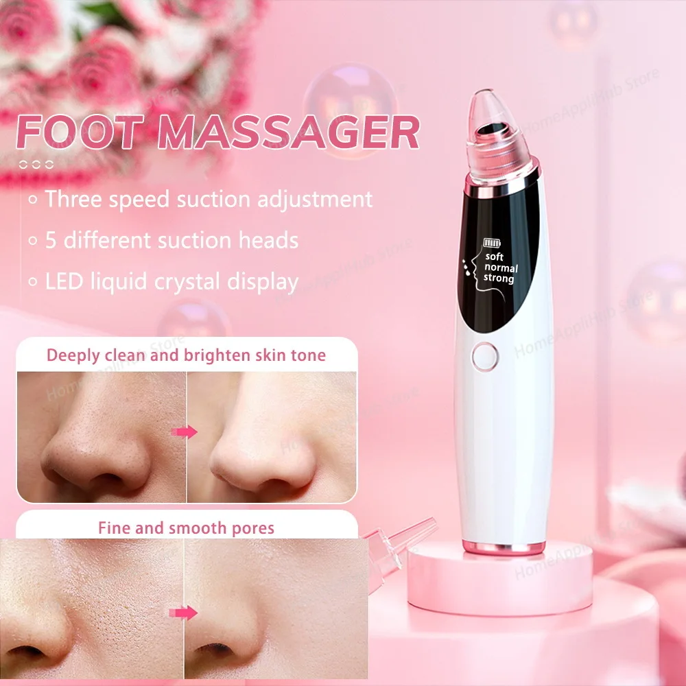 Hot Compress Blackhead Remover Vacuum Suction Acne Pore Cleaner Electric Nose Face Deep Cleansing Skin Care Device