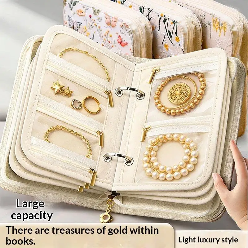 Transparent Jewelry Storage Book With Zipper Clear Pockets Jewelry Packaging Box Luxury Storage Bag For Home And Travel Use