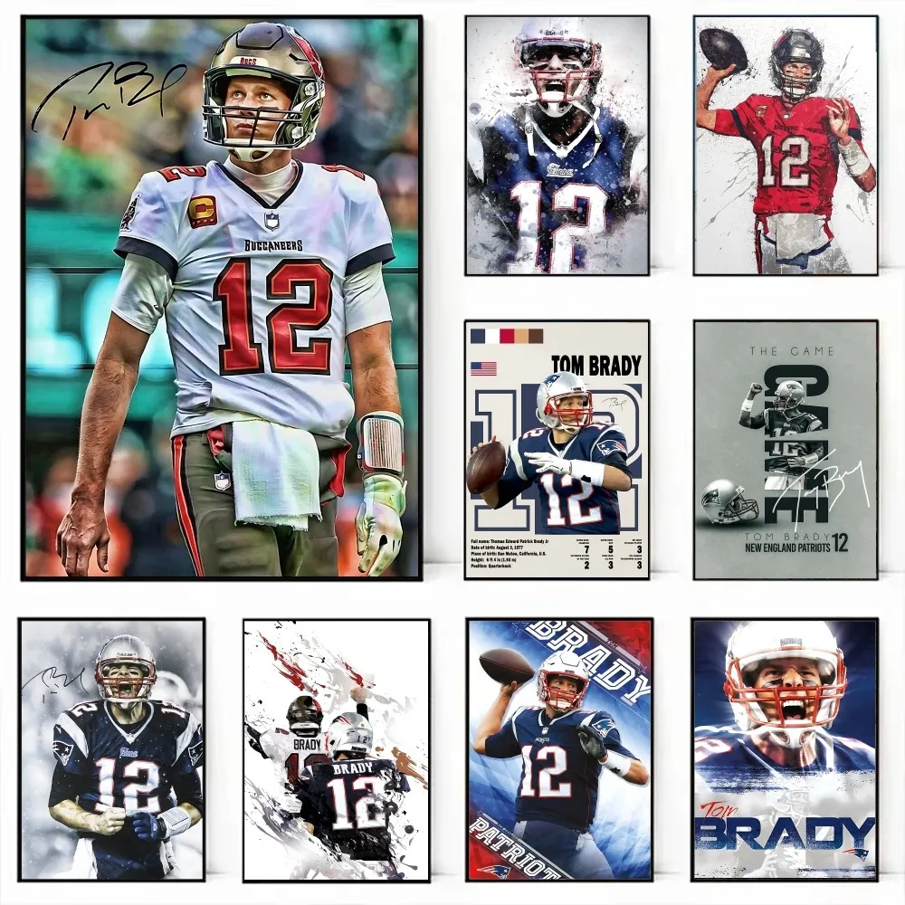 Tom Brady Quotes Canvas American Football Athlete Anime Posters Sticky HD Quality Poster Wall Art Painting Study Wall Decor