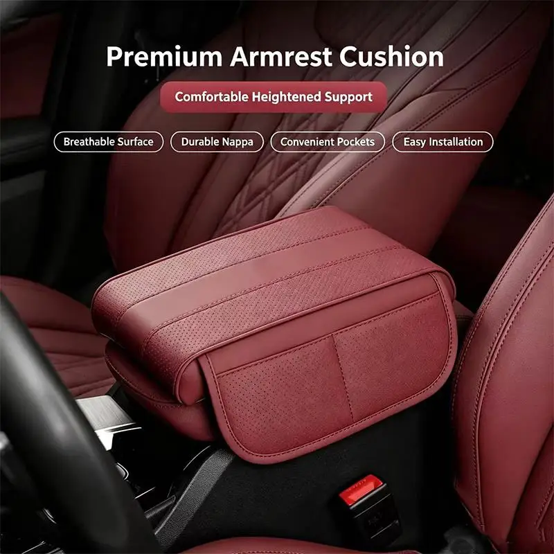 Armrest Pad Memory Foam Leather Mat For Hyundai Sonata Kia Sorento Peugeot 2008 Citroen C3 KIA Hyundai Skoda Citroen Aircross Ca