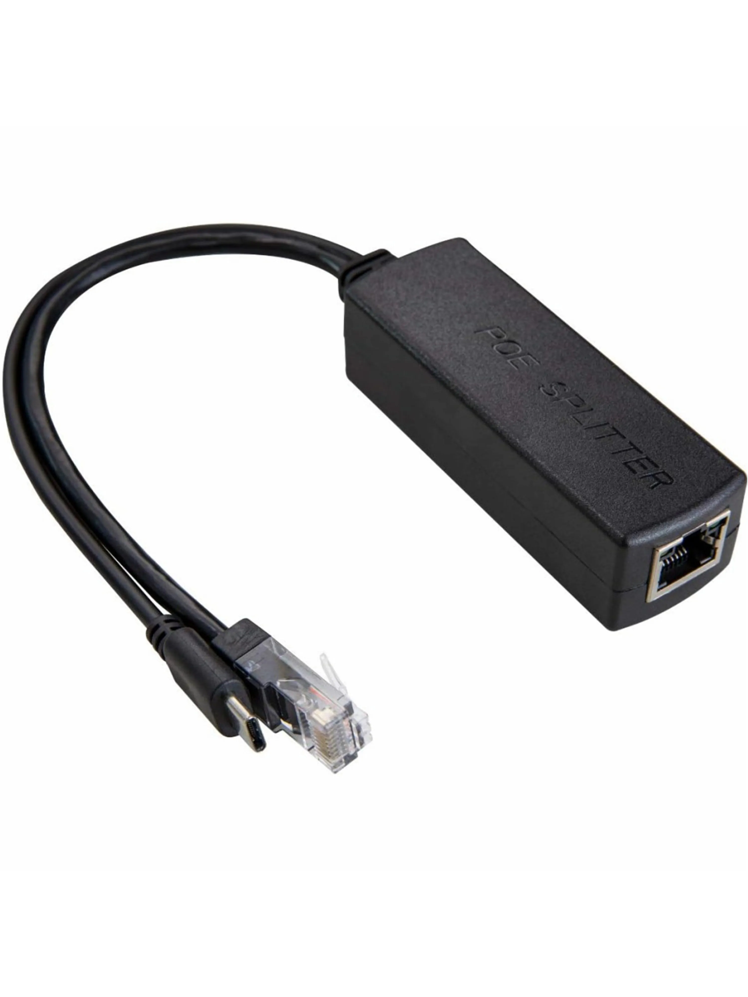 Gigabit Type C PoE Splitter Cable 5V 2.4A 10/100/1000Mbps Type C Power Over Ethernet Splitter with RJ45 Port and TYPE C Port