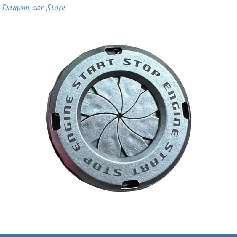 A2UC Engine Start Button Cover, Round ABS Accent for Vehicle Interior Styling