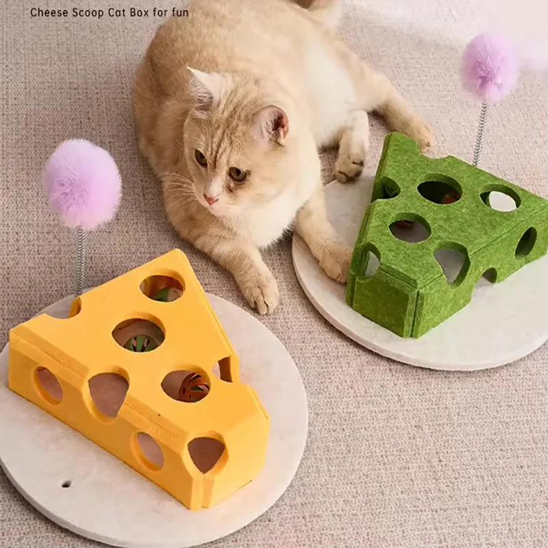 Interaktives Katzenpuzzle, Spielzeugpuzzle, Filzkiste für Hauskatzen, Kätzchen, geistige Trainingsgeräte, Versteckspiel, Beweglichkeitsspielzeug für Katzen