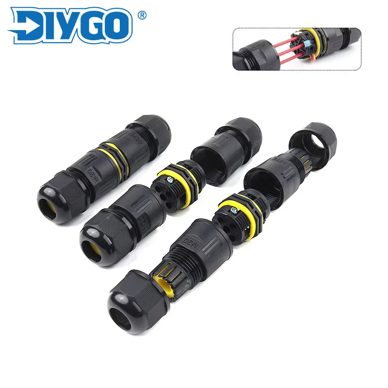 IP68 waterproof connector led Outdoor joint M20 Junction Box Adapter Terminal Rain Proof Straight Plug Socket Quick Connectors