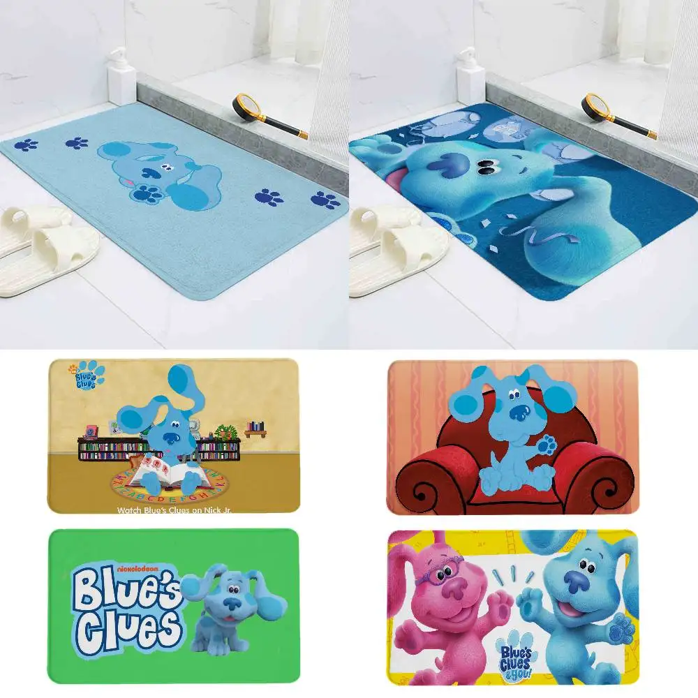Tapis de sol en flanelle imprimé avec motif Blues C-Clues, adapté à la salle de bain, au salon, à la décoration de la maison