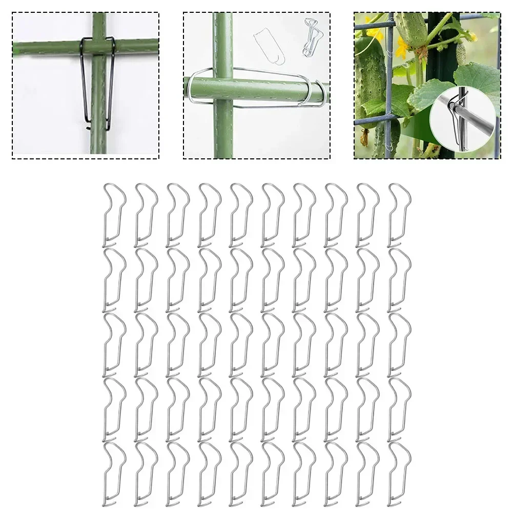 

50Pcs Plant Trellis Connecting Buckles14mm Greenhouse Bracket Fixing Buckles Plant Climbing Connector Clip Fixing Hook
