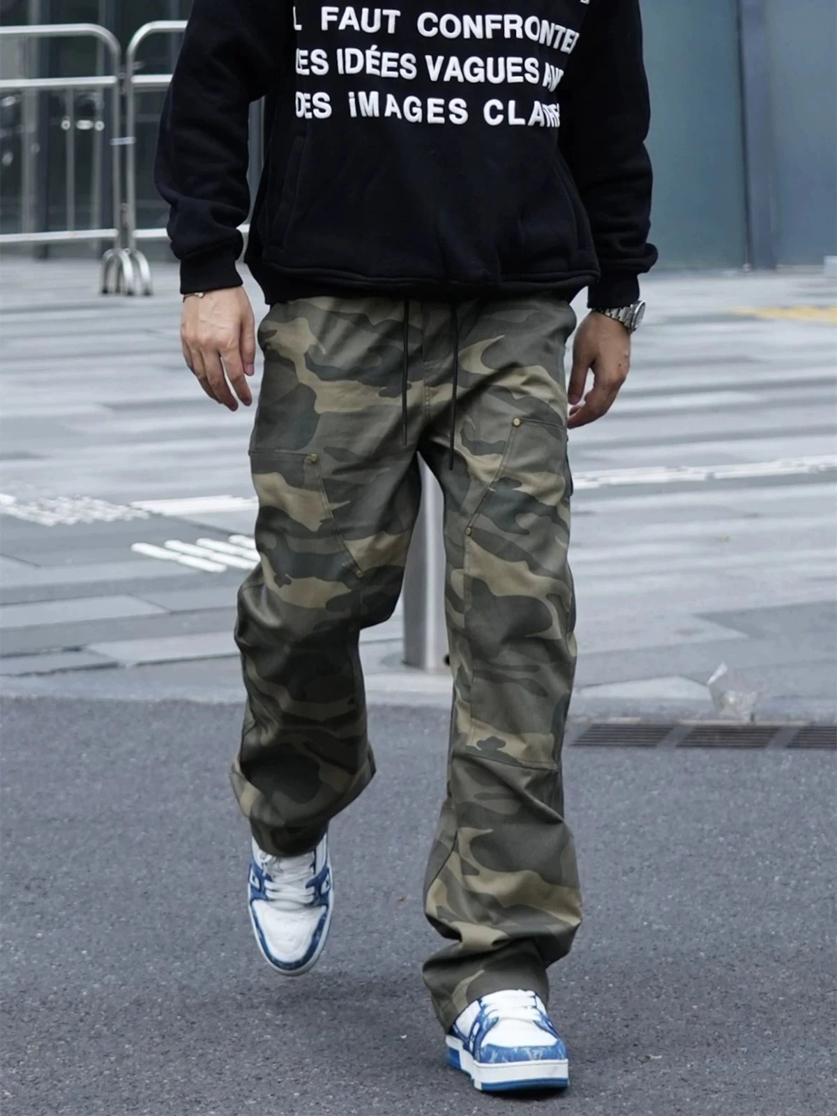 

American Sle Camouflage Logging Work Pants Men's Casual Versatile Outdoor Function Long Trousers Straight Leg Loose Fit
