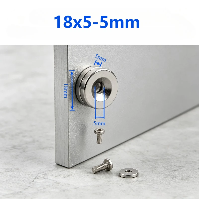 18x5-5mm Countersunk Neodymium Magnet Round Disc 18*5mm Hole 5mm Magnet for DIY Craft Industrial Office Use 18*5-5mm
