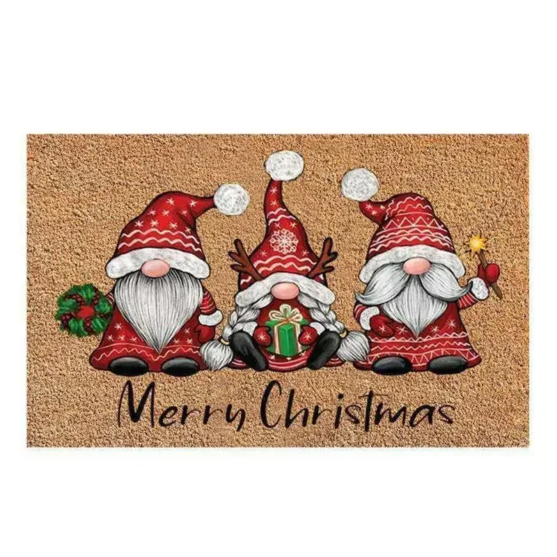 

2024 New Christmas Gnome Welcome Doormat Indoor Outdoor Non-Slip Floor Mat Festive Home Decor Hallway Kitchen Entrance Carpet
