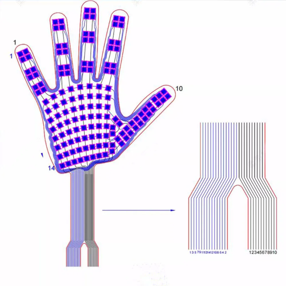 Taidacent الروبوتية قبضة اليد قوة الاستشعار روبوت اليد يمكن ارتداؤها مرنة رقيقة فيلم ضغط الوسادة FSR لقياس قوة قبضة