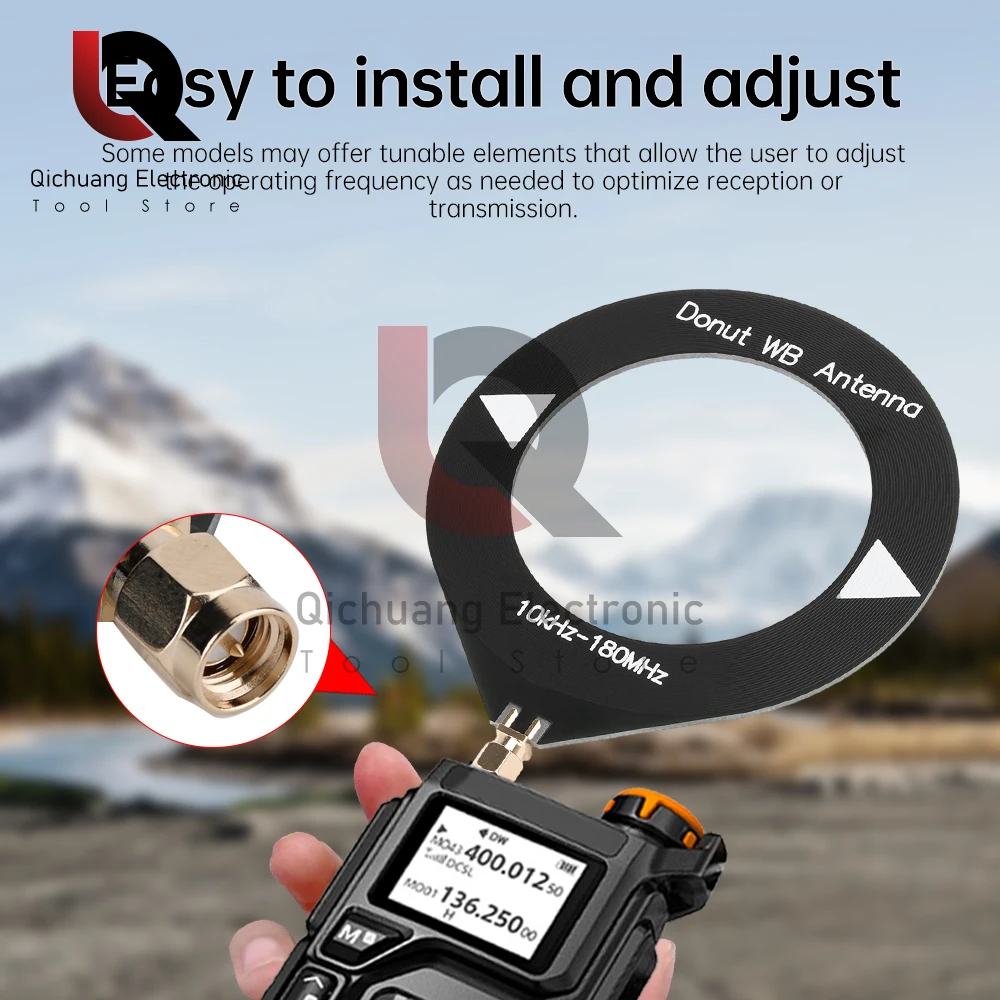 Transimpedance Amplifier Sweet Donut AM/SW/WB Antenna 10kHz-180MHz Mini Loop Antenna Module for Radio Walkie Talkie SDR