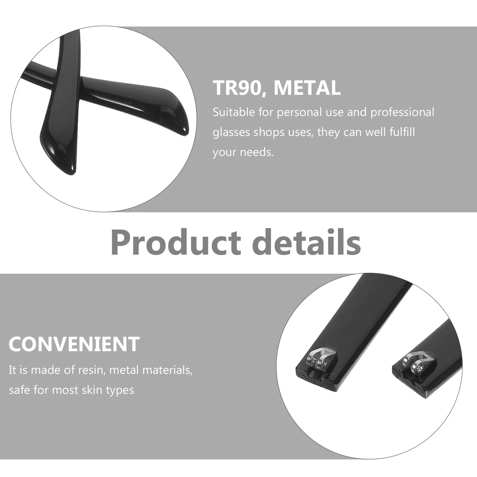 

1Pair Exquisite Craftsmanship Eyeglasses Arm Replacement Safe Materials Suitable Both Women Men Eyeglasses Replacement Parts