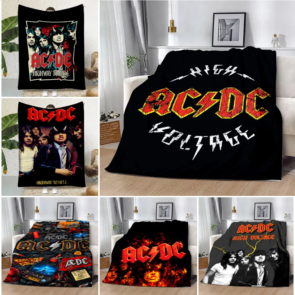 AC-DC Rock Band Printed Blanket Picnic Blankets Warm Blanket Soft and Comfortable Blanket Home Travel Birthday Gift