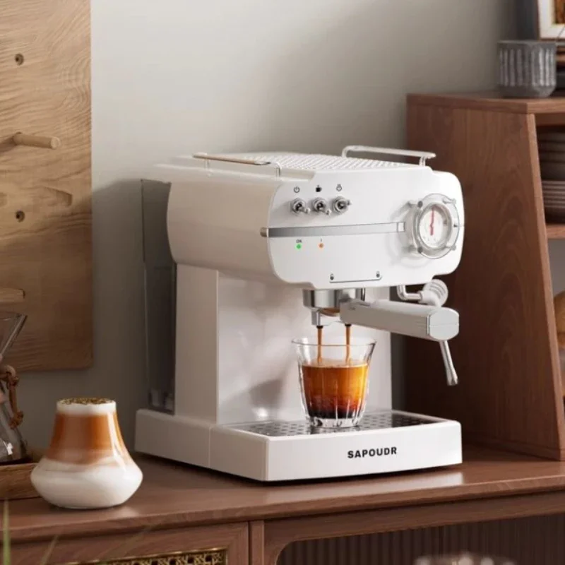 ماكينة اسبريسو نصف أوتوماتيكية خفيفة الوزن ماكينة قهوة منزلية صغيرة بخار الحليب مزبد ماكينة اسبريسو مطحنة حبوب القهوة