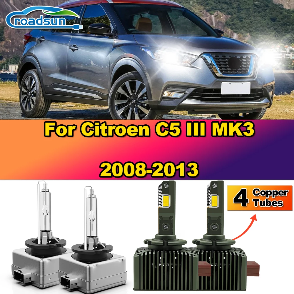 

D1S светодиодные фары HID 30000LM CSP чипы ксеноновые фары 6000K белые для Citroen C5 III MK3 2008 2009 2010 2011 2012 2013