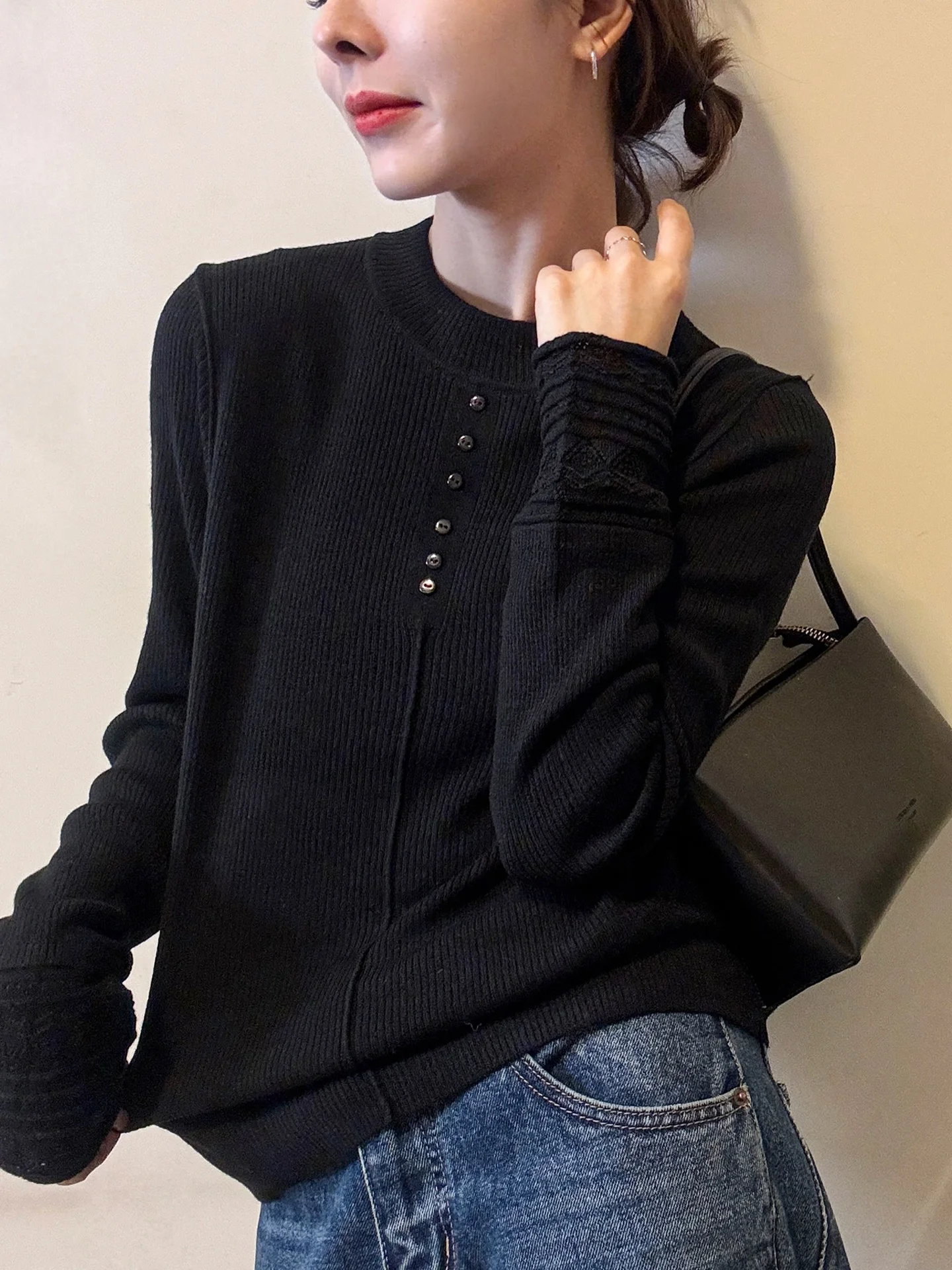 Eenvoudig gebreide lange Sve f hoge kraag casual ontwerp damestrui zachte winter innerlijke slijtage woon-werkverkeer normale pasvorm