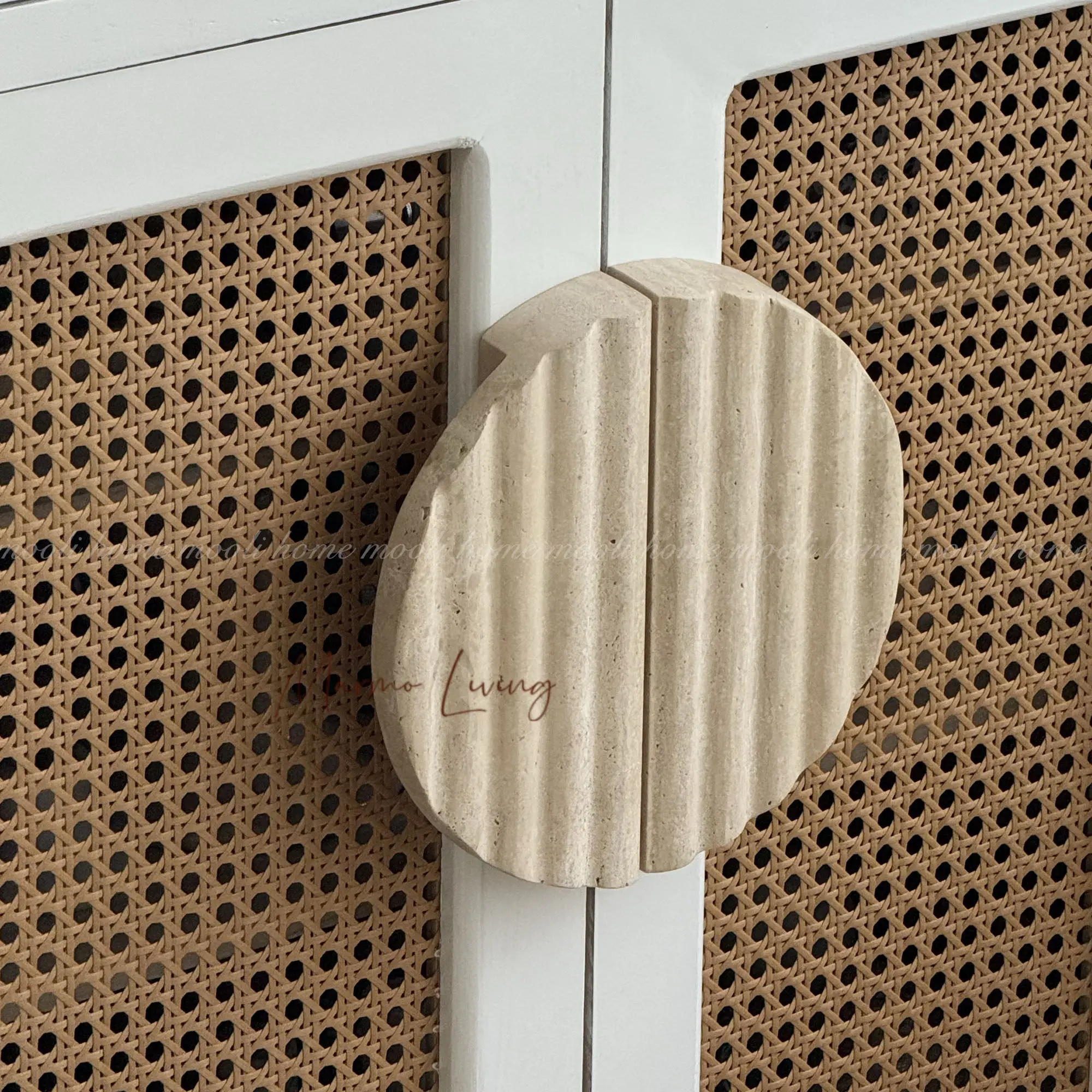 High End Travertine Cabinet Handle Wabi Sabi Style Door Knob Luxury Stone Drawer Pull for Villa Hotel