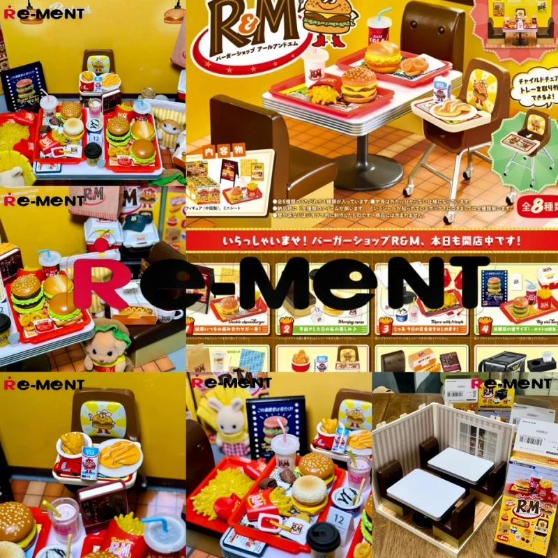 Hot Re-Ment Chocolate World Hamburger Model Dessert Room Miniature Scene Blind Box Decoration Birthday Gifts