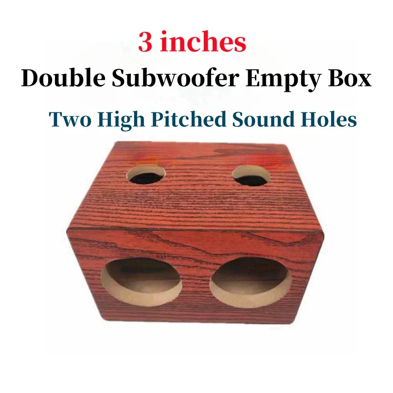 3-inch Dual Subwoofer Empty Box Passive Speaker Wooden Drawer DIY Car/Home Audio Modification Subwoofer Housing High Sound Hole