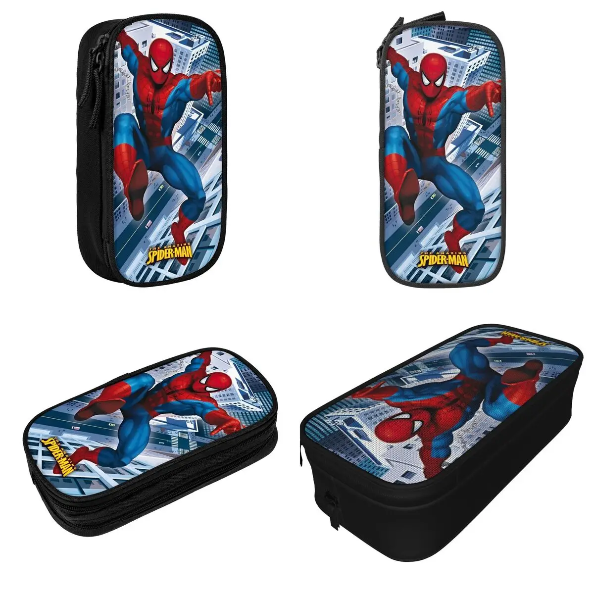 Spider-Man Comic Handsome Cool Pencil Case Cartoon Anime Pen Box Bag Kids Large Storage Students School Zipper Pencilcases