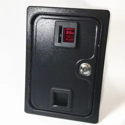 Arcade coin door 25 cent red single iron door with micro motion suitable for arcade machine replacement