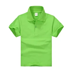 Summer Solid Color Boys Shirts Cotton Kids Polo T-shirts Toddler Tops Tees Quality Children's Clothes Outwear 3-14 Years