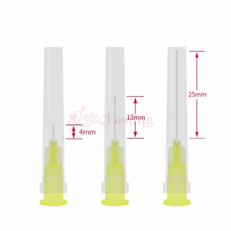 25pcs 18G 25G 27G 30G 31G 32G 34G Disposable Sharp Needle for Hyaluronic Acid Sterile Stainless Steel Tattoo Needles