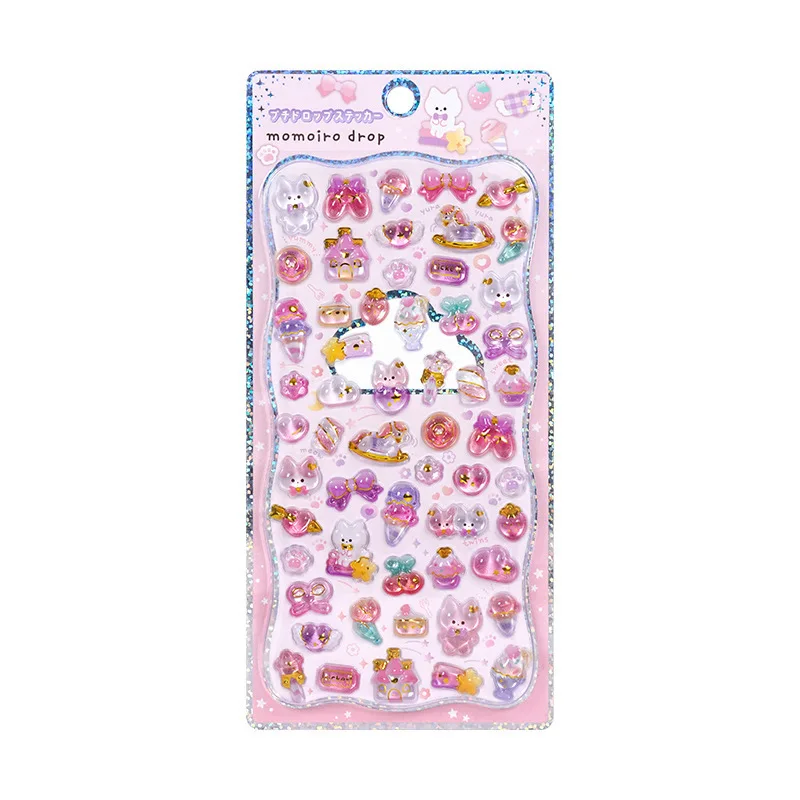 

3D Embossed Laser Crystal Cute Bunny Stickers, Perfect DIY Decorative Stickers for Handcrafts & Scrapbooks