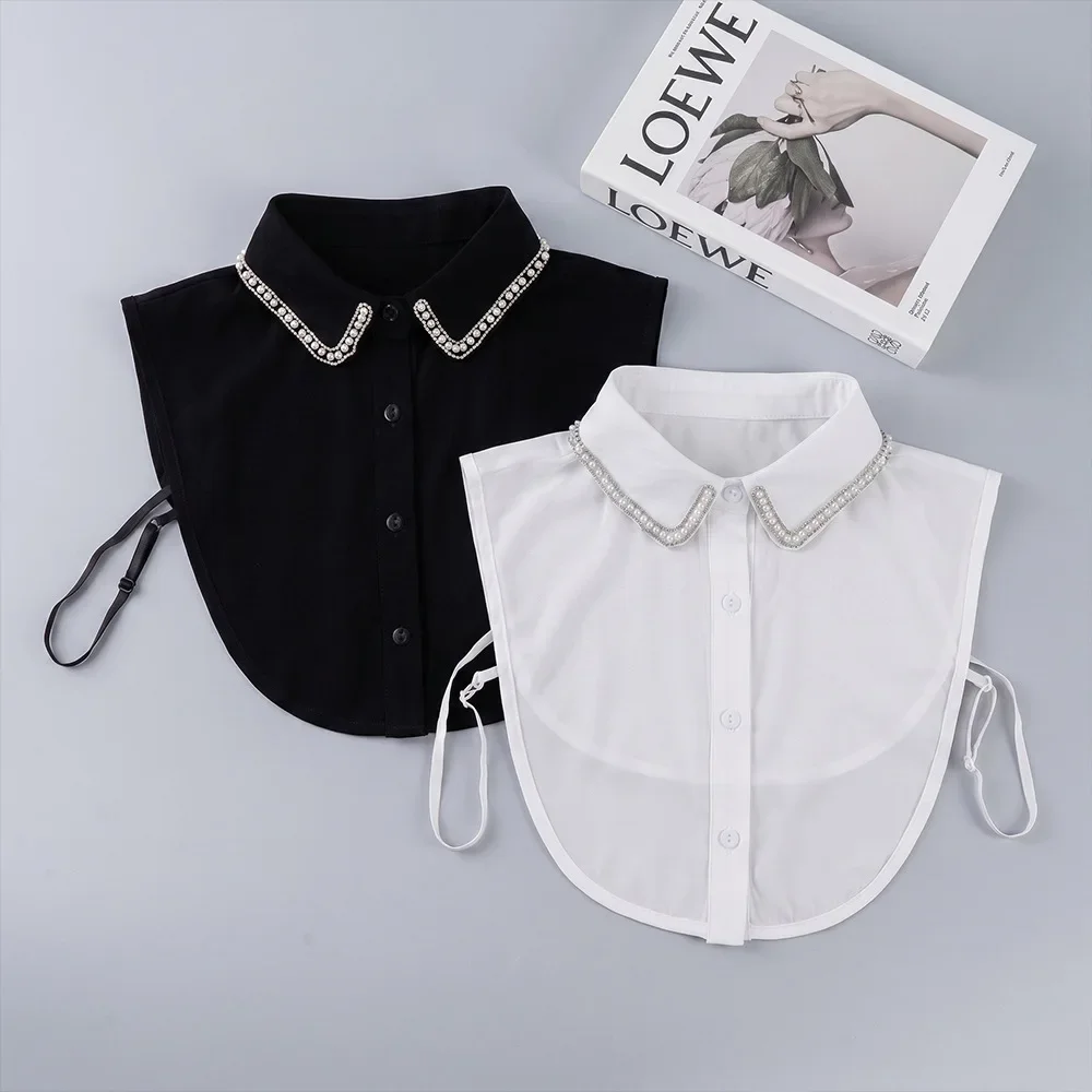 Pearl Trim Detachable Collar Fake Collar for Women Removable Shirt Collar Sweater Decorative Collar Versatile Layering