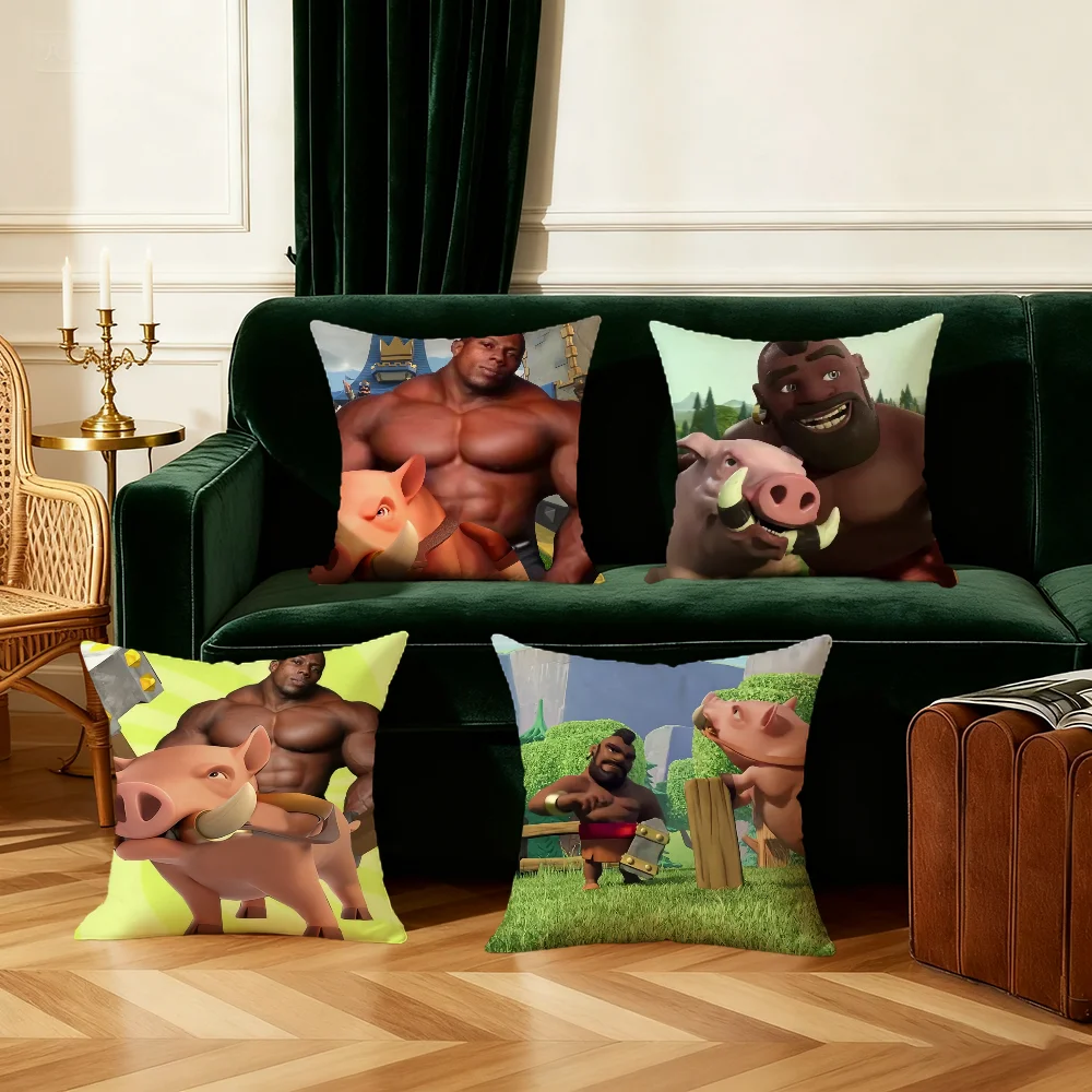 Funny Pig Knight Cushion Cover Bedroom Sofa Decorative Home Car Portable Cushion Cover With Zipper Soft Pillowcase