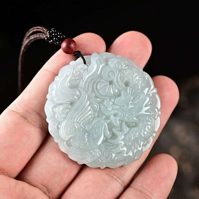 

Изысканный и модный круглый кулон в этническом стиле с изображением дракона и феникса, подходит как мужчинам, так и женщинам.