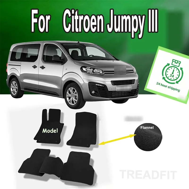 

Nylon Suede "Velor Rugs Front For Citroen Jumpy III 2 Rows (2018-) -Black "