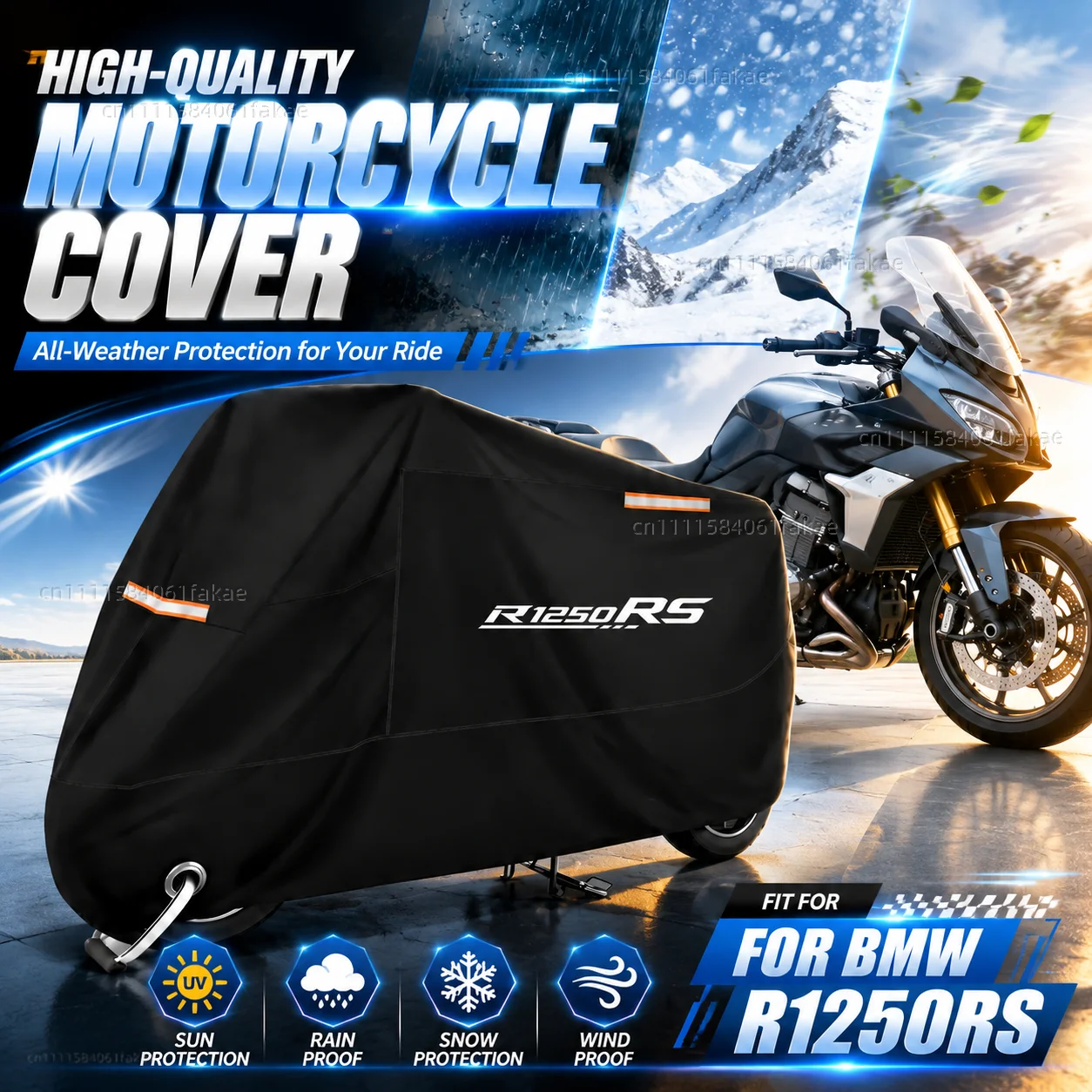 

Motorcycle Cover Waterproof Outdoor All Season Dustproof UV Protective Moto Scooter Rain Cover FOR BMW R1250RS 2019-2026