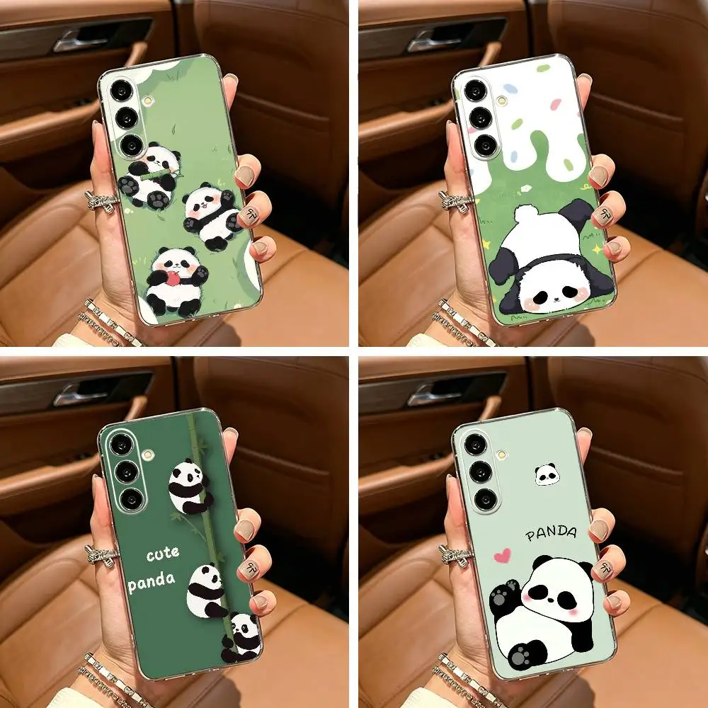 Chubby  Cute  Panda Clear Phone Case for Samsung Galaxy A71, A70, A52, A51, A40, A30