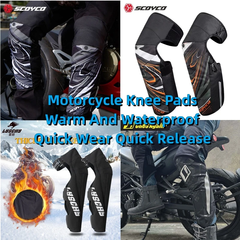 

Motorcycle Knee Pads Thickened Warm Cold and Windproof Knee Pads Quick Put On Quick Take Off Portable Riding Winter Knee Pads